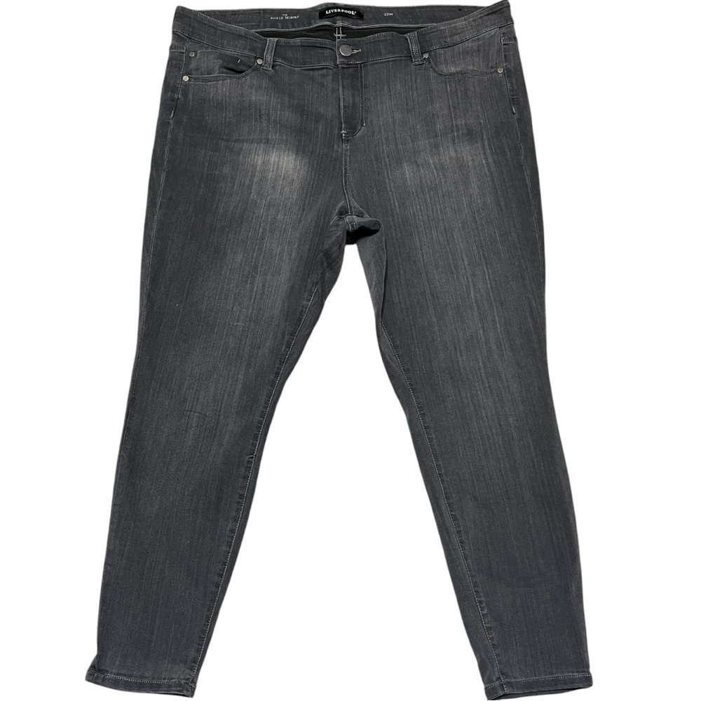 Liverpool The Ankle Skinny Pant Curvy Plus Size Smoke Gray Stretch High-Rise 22W